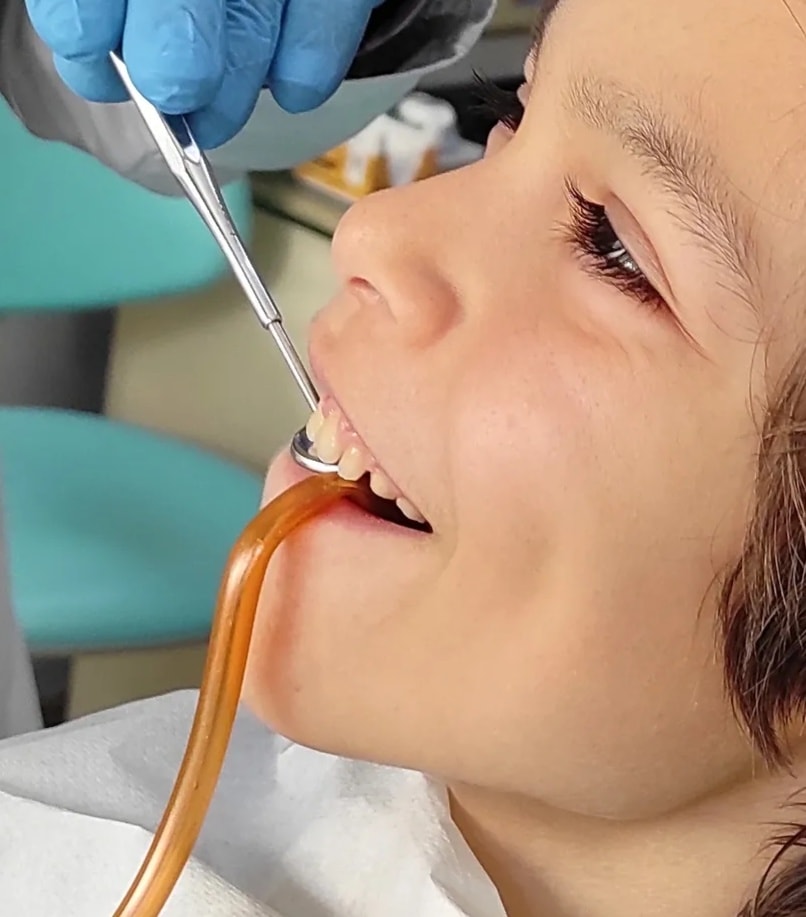 Patient smiling during dental consultation